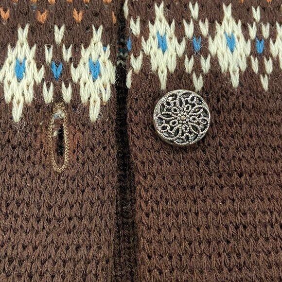 Vintage Jersild 100% Virgin Wool Sweater Cardigan Nordic/Fair Isle Print Medium - Picture 7 of 12